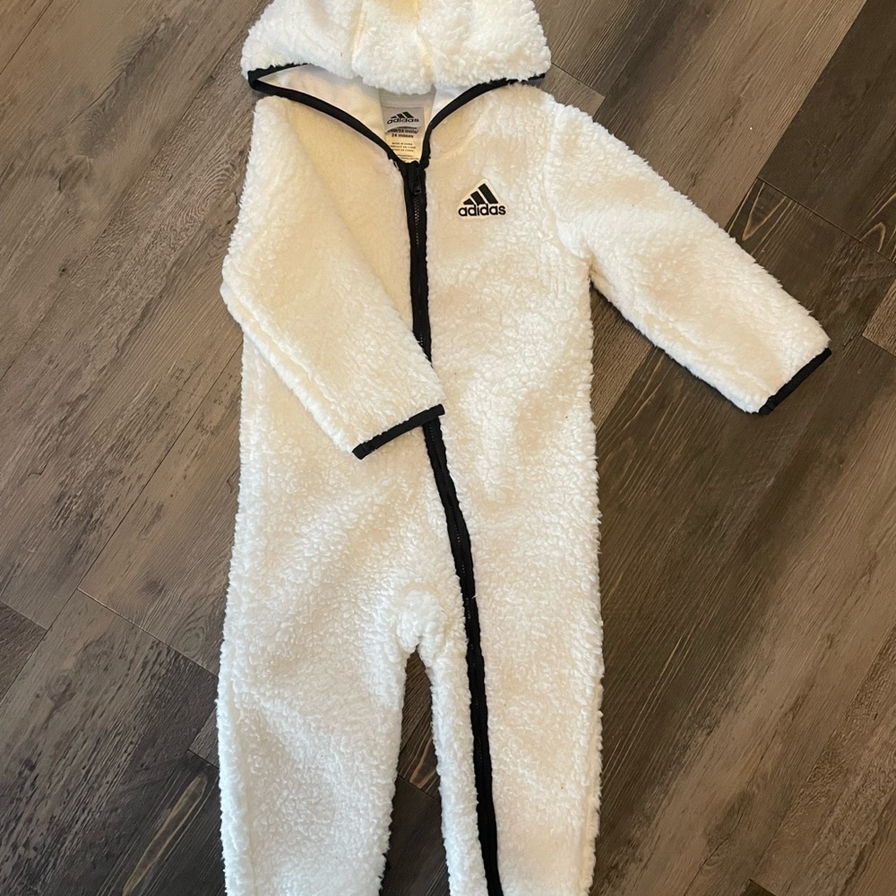 Adidas Kids White Fleece One Piece